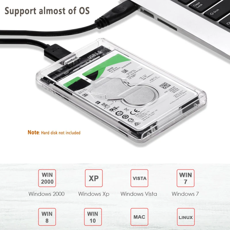 Urgrico SATA to USB3.0 external 2.5&quot HDD Enclosure UASP ssd case hard disk for Samsung Seagate WD 2TB Hard Disk Drive | Компьютеры и