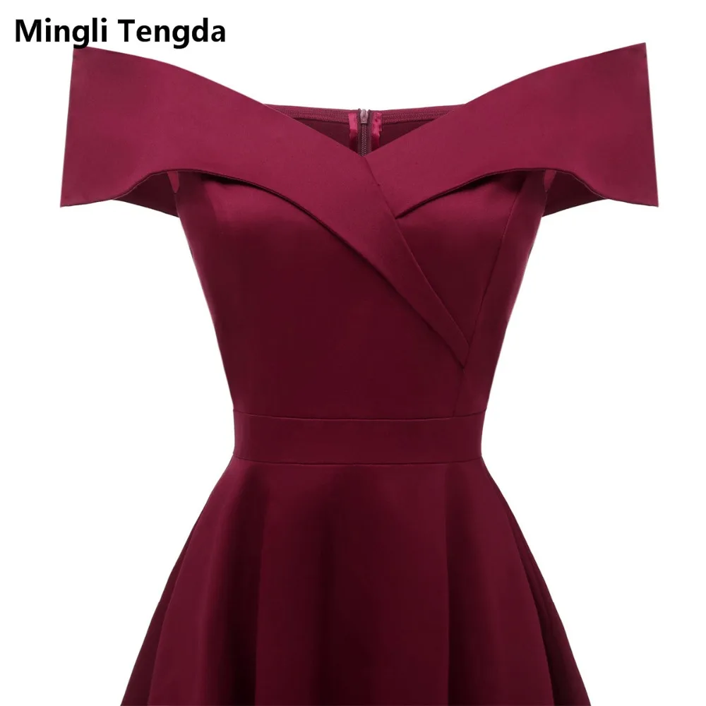 Винтажное красное платье Mingli Tengda для подружки невесты черное свадебное вечернее