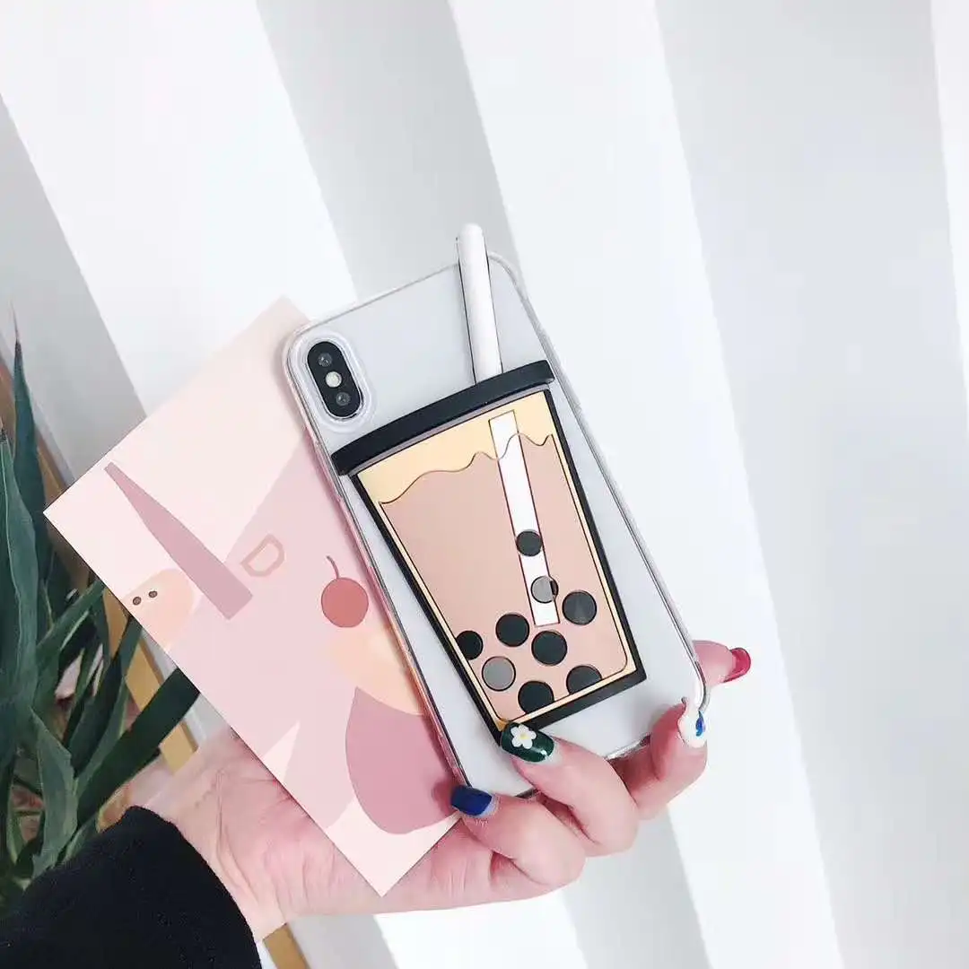 Корейский Bubble Tea3D чехол для телефона iPhone6 6s7 8 Plus Coque Fundas Мягкая силиконовая задняя