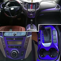 car styling 5d carbon fiber car interior center console color change molding sticker decals for hyundai santafe ix45 2013 2017