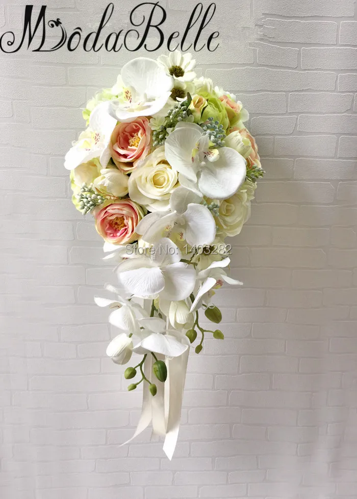 Новинка в сельском стиле водопад свадебные цветы искусственные орхидеи розы фотоальбом для невесты Ramos De