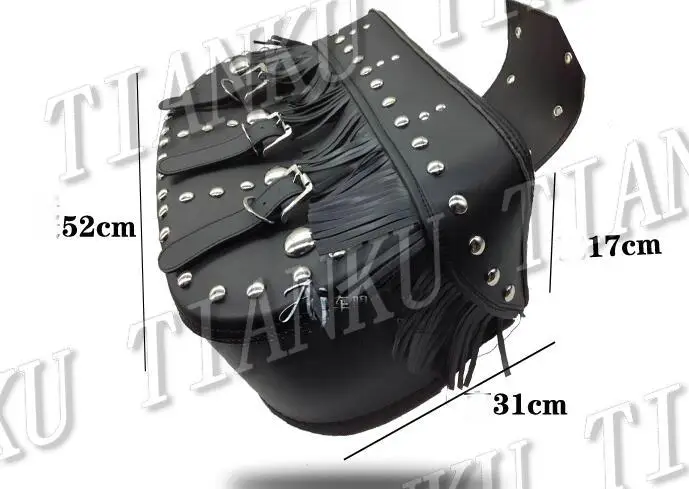 Мотоциклетная Боковая Сумка из искусственной кожи седельные сумки для Yamaha VStar 400