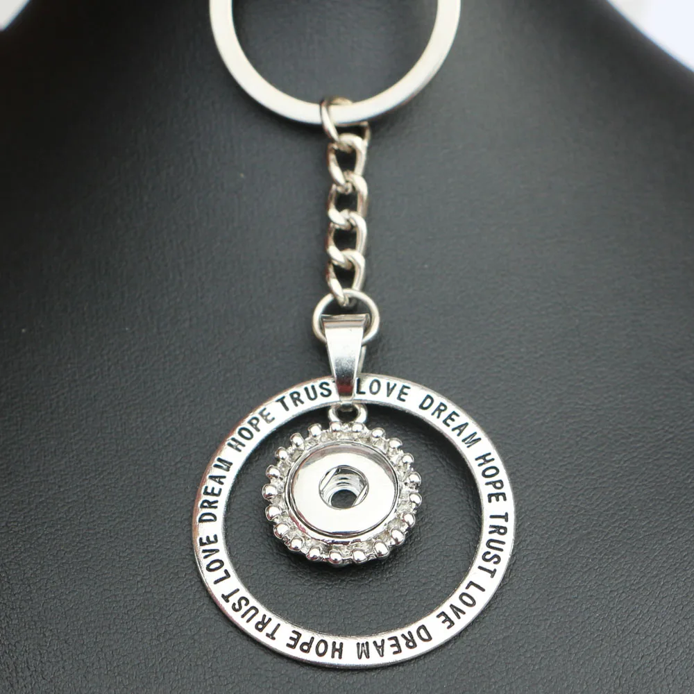 Wholesale Vintage Dream Hope Trust Love Letter Keyring Metal Diy 18mm Snap Buttons Keychain For Men Jewelry NKR012 | Украшения и