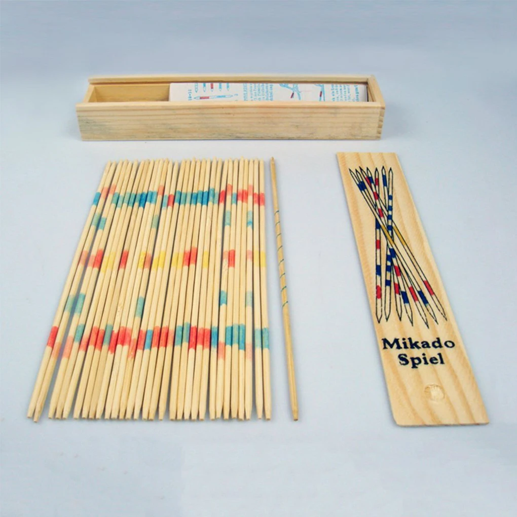 

Hot Sale Baby Educational Wooden Traditional Spiel Pick Up Sticks With Box Game