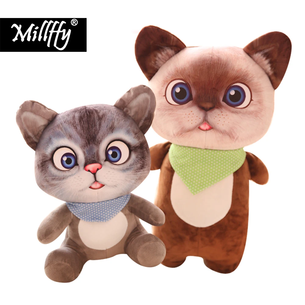 3D печать милый Кот кукла котенок плюшевая игрушка котенок кошка плюшевая кукла девочка Спящая Подушка подарок игрушки