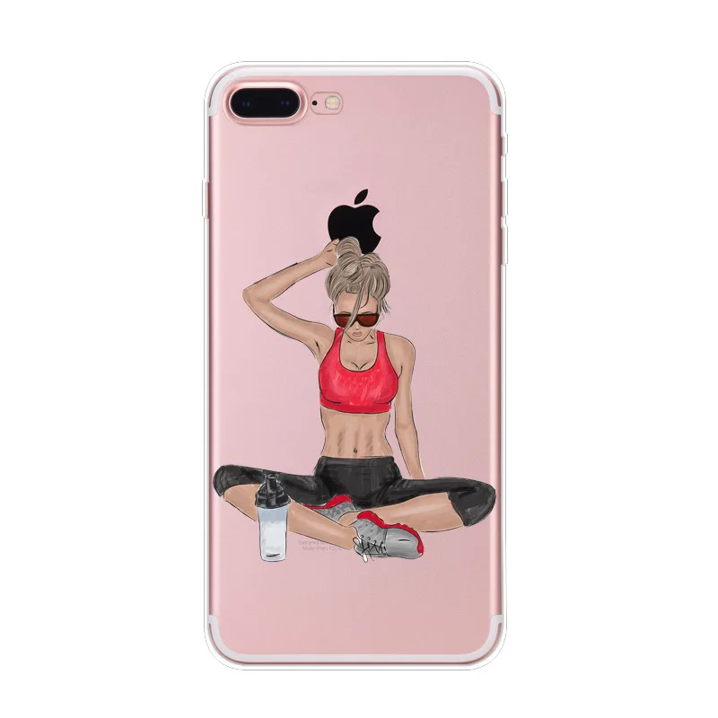 Чехол для iphone XS Max 11 чехол девушки прозрачный силиконовый мягкий из ТПУ XR X 7 7plus 8 6 6S
