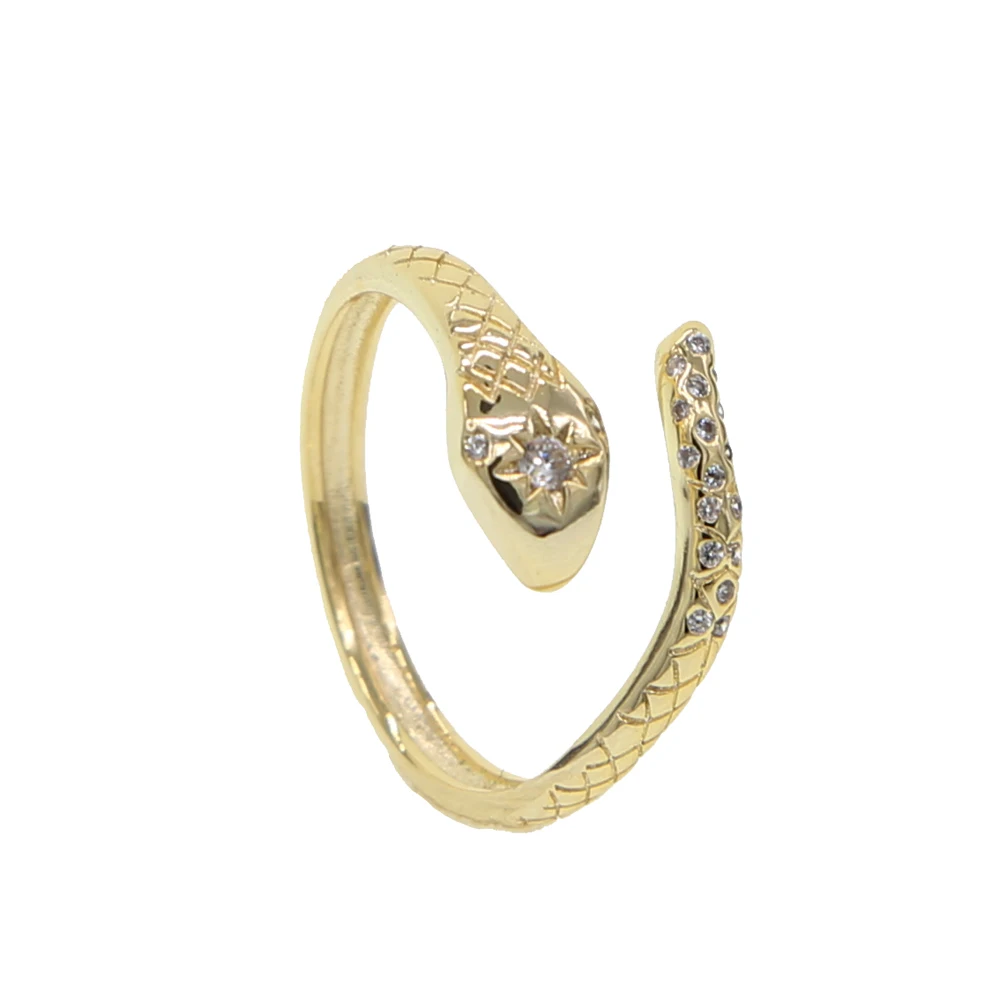 Animals snake shape micro pave cz sparking ring bling stabrust star engraved charm adjust band fashion trendy finger rings | Украшения и