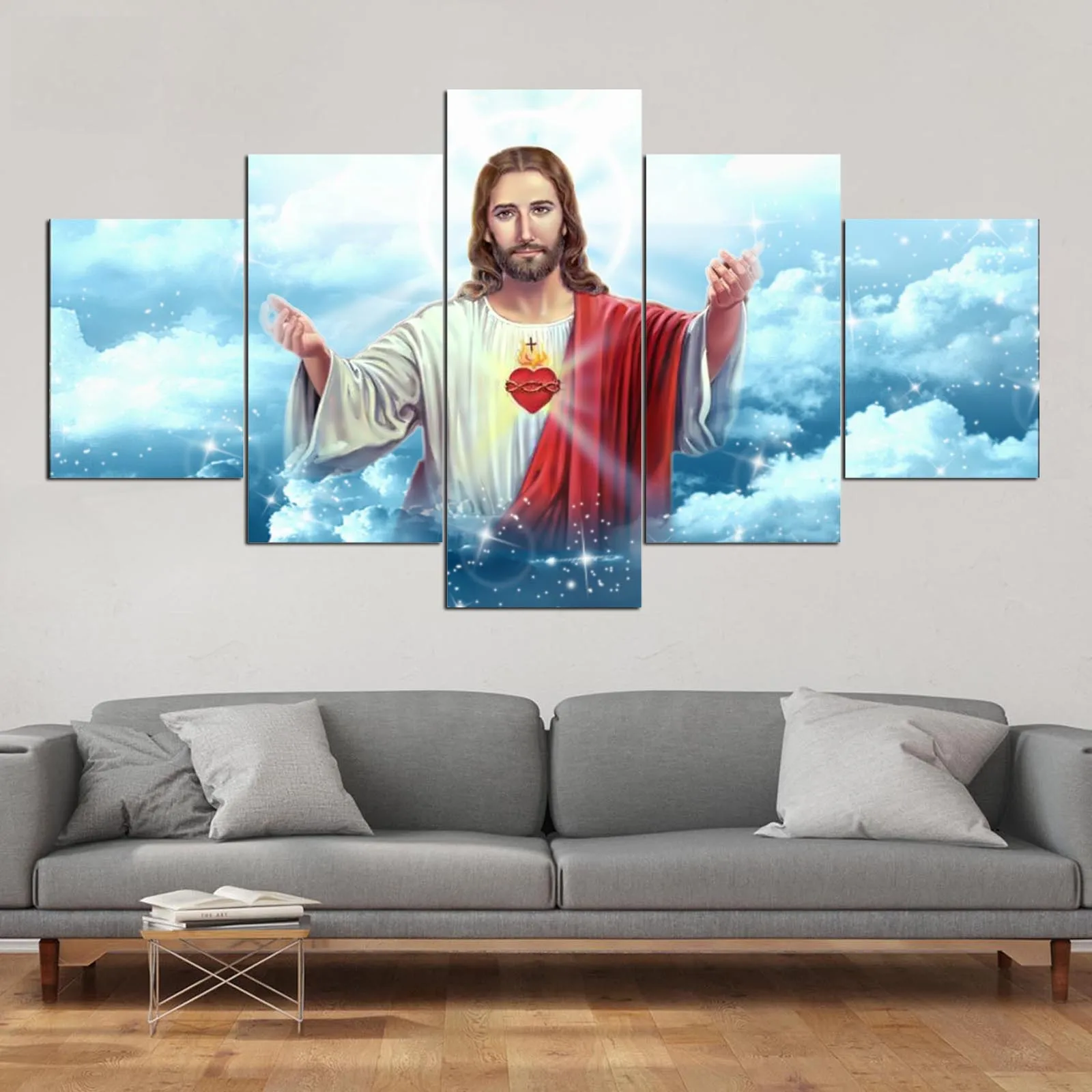 3 4 5 шт. Бог Иисус рай Wall Art Картины картина живопись холст краски печатные стены