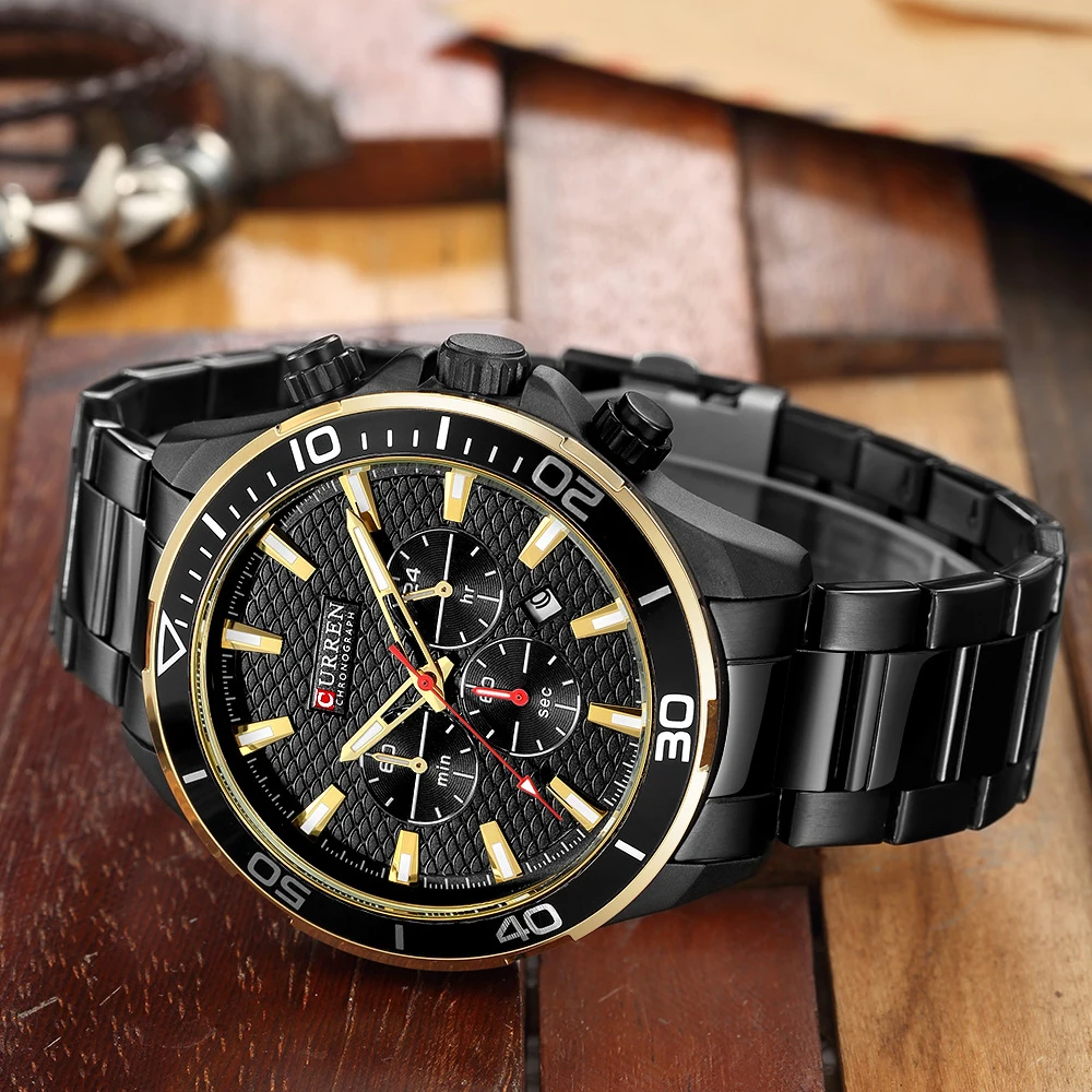 

CURREN Watch Men Fashion Blue Quartz Steel Mens Watches Top Brand Luxury Watch Business Clock Men's Wrist Watch Sport Waterproof