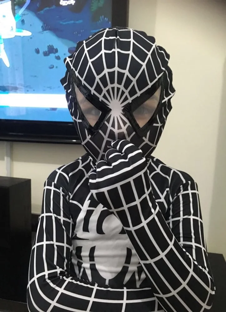 Новый черный костюм Человека-паука костюмы для взрослых детская одежда