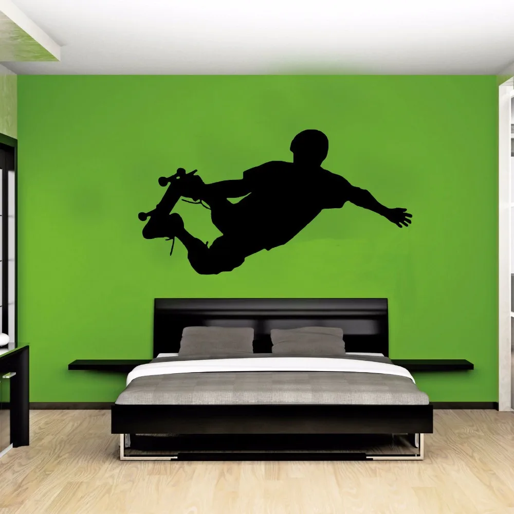 

Skateboarder SILHOUETTE Street POP Sport Wall Art Sticker Decal Side Kick Stencil Children Kids Bedroom Decor
