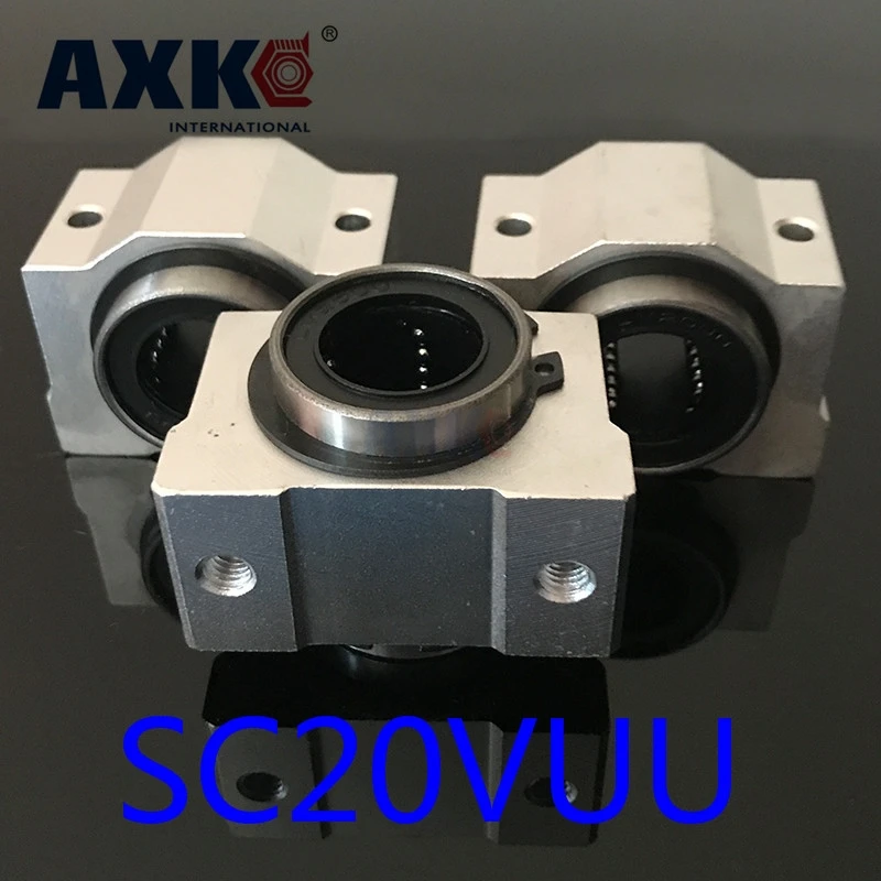 

2023 Axk Linear Rail Cnc Router Parts 2pcs Sc20vuu Scv20uu Sc20v Linear Bearing Block Housing With Lm20uu For 20mm Shaft Rail