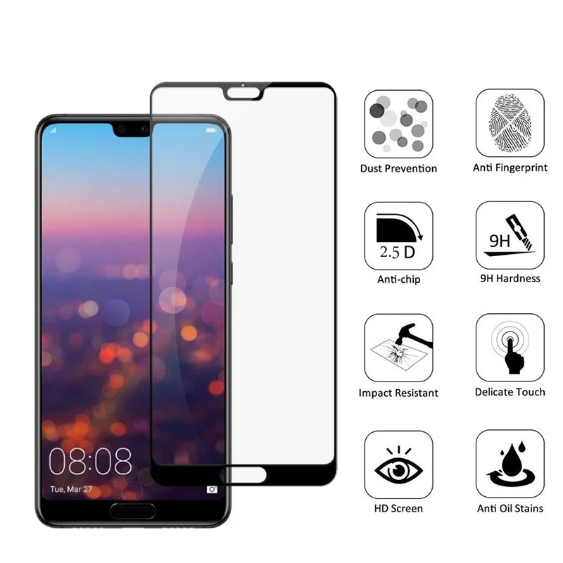 Защитное стекло закаленное для Huawei p20 pro lite | Мобильные телефоны и аксессуары