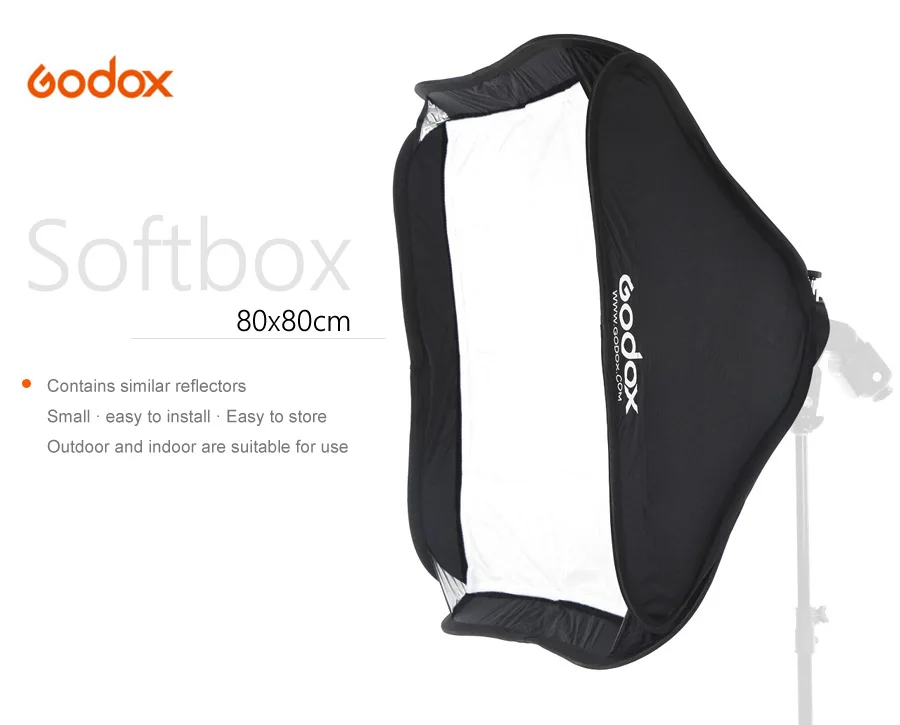 Софтбокс GODOX 40x40/50x50/60x60/80x80 см с кронштейном типа S стабильный держатель для вспышки Bowens складной комплект софтбоксов