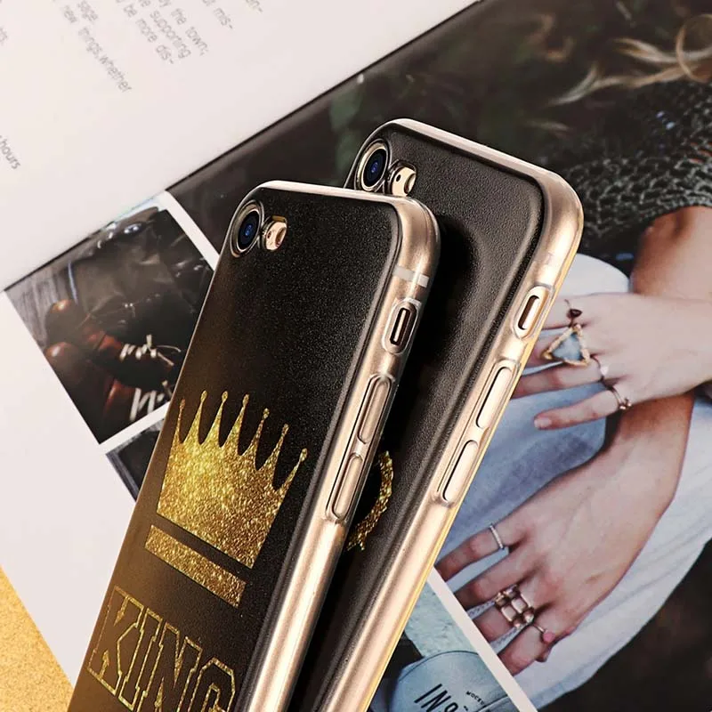 Чехол для iPhone X XR XS Max 6 7 8 плюс мода King queen пара чехол 5 5S SE samsung Galaxy S8 S9 |