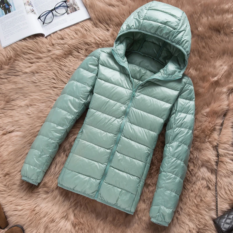 Зимние женские пуховики больших размеров 3XL Короткие ультра легкие пуховые