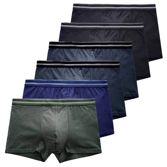 Мужские трусы для мужчин, боксеры, короткие, одноцветные, Cuecas Bragas Hombre, 95% хлопок, гибкие, мужские шорты, дышащие, 6M18 - Цвет: Черный