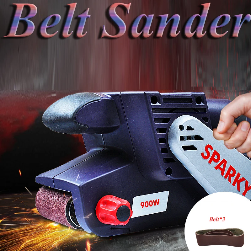 76*533mm Belt Sander 220V Handheld Polishing Machine Portable Flat Sanding Machine Sanding Machine Woodworking Power Tools