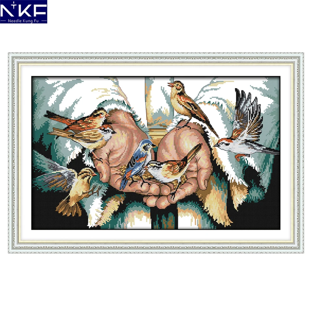 

Набор для вышивки крестиком NKF с надписью «with Love In The Hands»