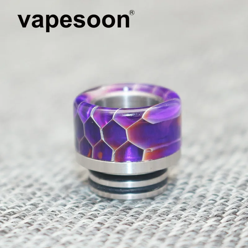 

Beautiful Metal Mouthpiece 810 Drip Tip with Wild Cobra Resin Snake Skin for e-cigarette 810 Thread RTA/RDTA Atomizer