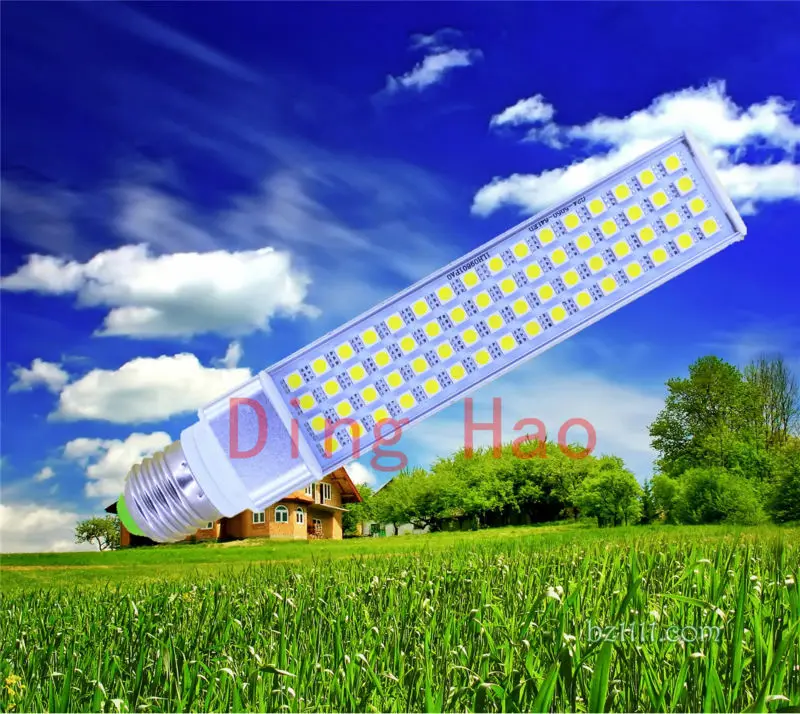 

5pcs/lot Horizontal Plug Lamp LED Bulb 14W 5050 SMD 64 LED G24 E27 G23 Corn Light Lamp White/Warm White AC85V-265V Side lighting