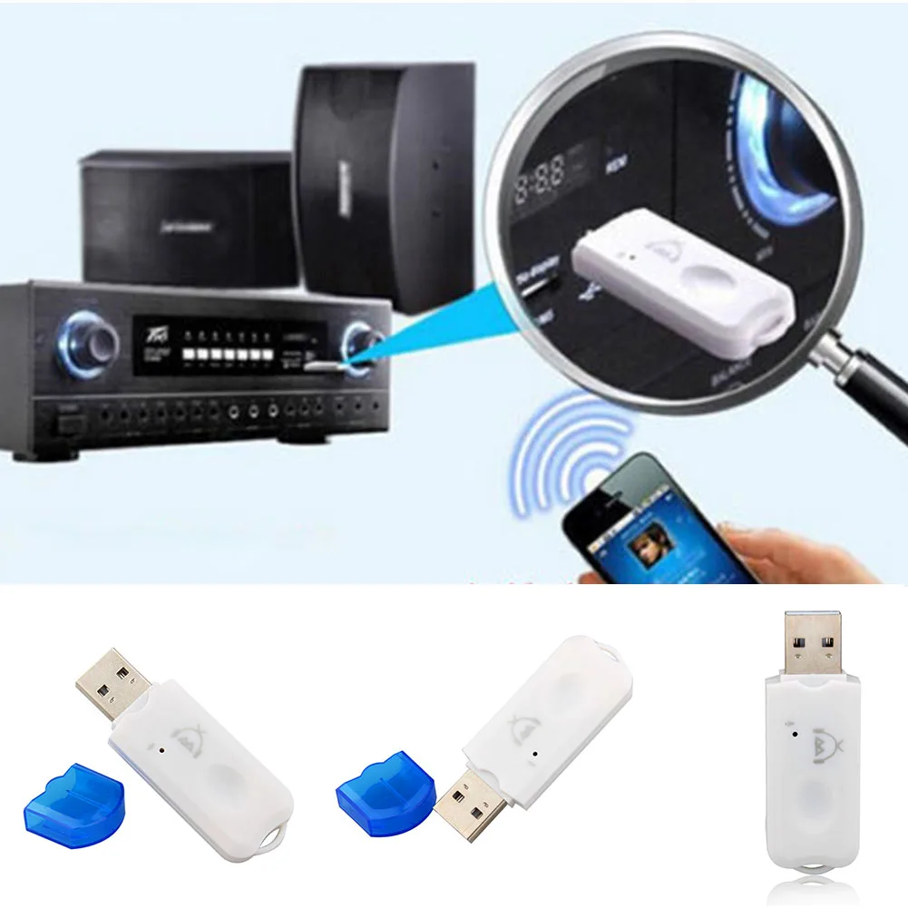 Белый Портативный автомобильный набор свободные руки беспроводной USB Bluetooth