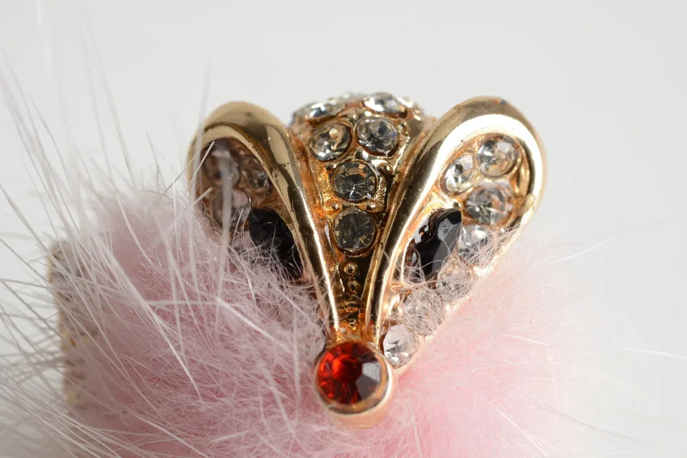 anillos mujer exquiiste women Small Fox Pink Feather rhinestone Adjustable birthday party gift | Украшения и аксессуары