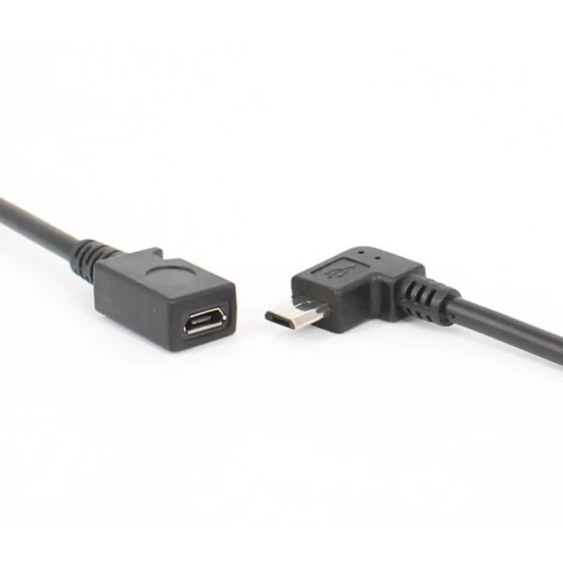 1000 шт. кабель удлинитель ult best с прямым углом Micro USB 5Pin 90 градусов штекер гнездо M/F OTG