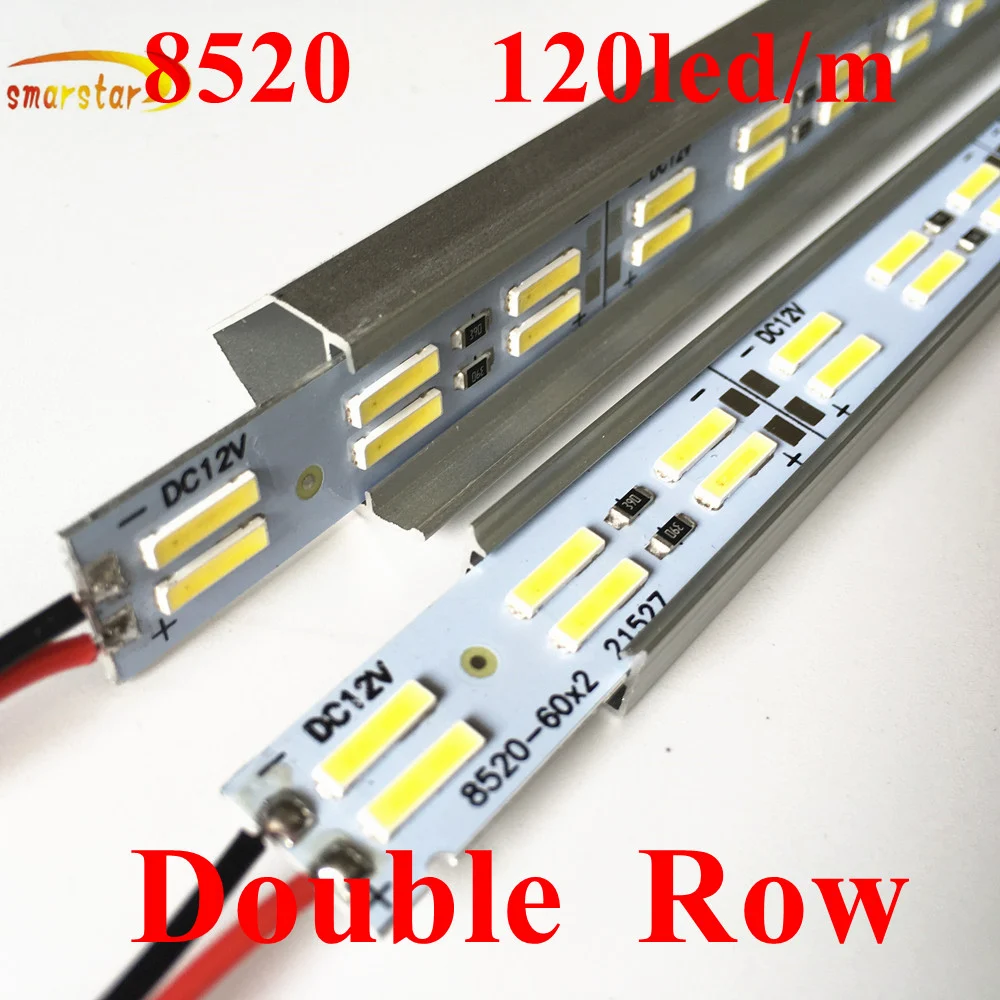 Smarstar 12 V 50 cm 60 LED 8520 жесткие светодиодные фонари бар U алюминиевый корпус канала 0 5 m