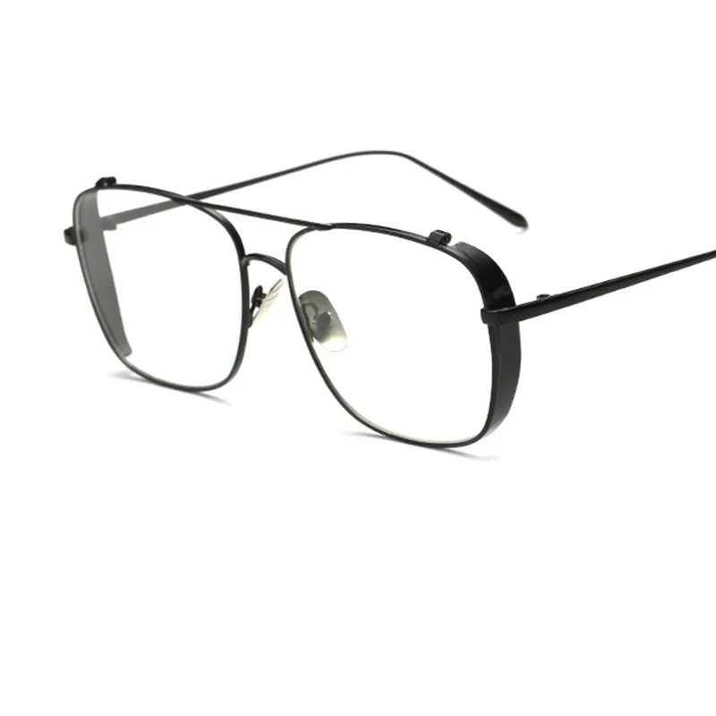 Мужская квадратная оправа для очков большого размера металлическая пилота