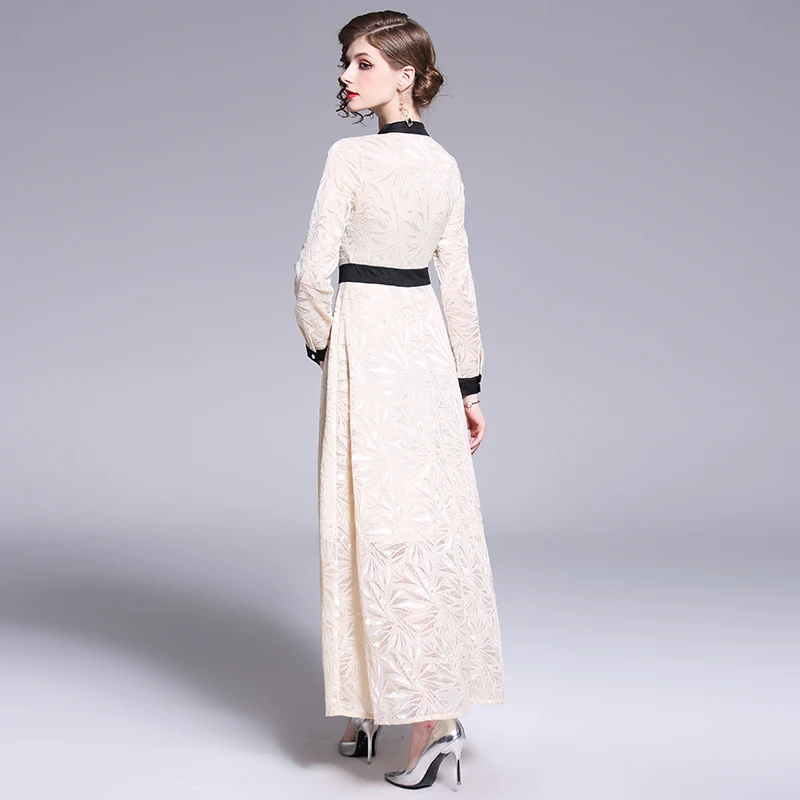 Новые женские тонкие кружевные платья абрикосового цвета Qi Yards 3555 | Женская
