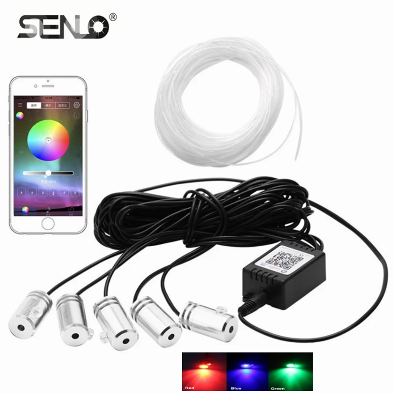 Senlo RGB автомобильный светильник направляющий оптоволоконный пластиковый