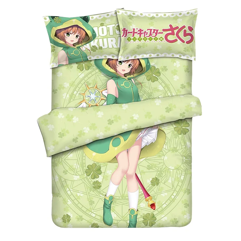 

Japanese Anime popular Bed setting Bed Sheet/Duvet Cover/Two Pillowcases Bedding Linen 4pcs Set