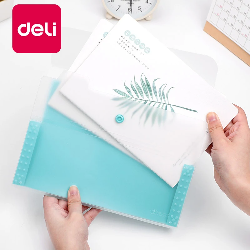 Deli 2 шт. A5 папка для файлов сумка органа расширяемые документы A6 кнопка хранения 4