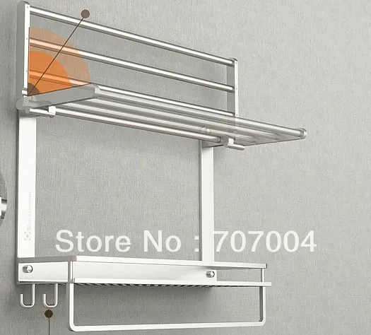 bathroom Wall mounted aluminum towel shelf bar commodity holder support | Дом и сад