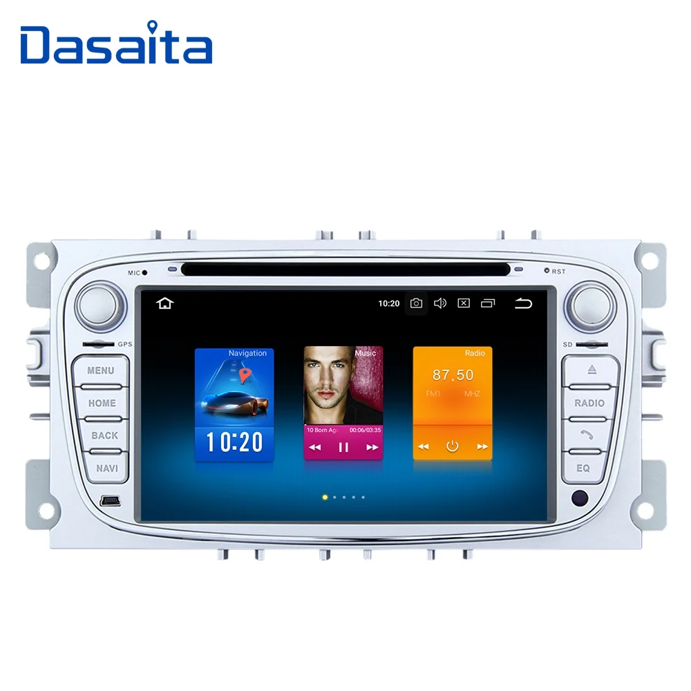 2 din автомобильный радиоприемник gps Android 8,0 для Ford Focus 2 S max Mondeo C-max Galaxy DVD плеер 2008 2009 2010 2011 руль контроль - Цвет: 4G-32G Silver player