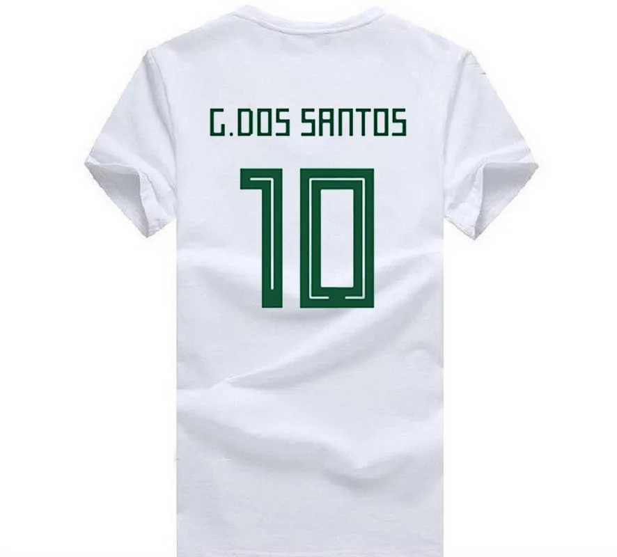 2018 Wor1d Кубок моды G. DOS SANTOS 10 футболка футболист Топ Футболка для мужчин 100% хлопок с