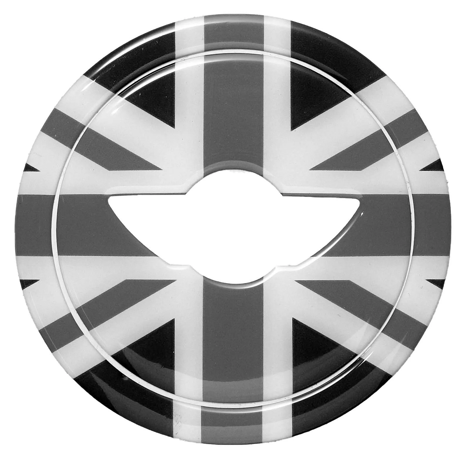 Grey Union Jack 3d наклейки на руль Прозрачная силиконовая графическая наклейка для Mini Cooper clubman countryman hardtop R55 R56 R60 - Название цвета: Grey Union Jack