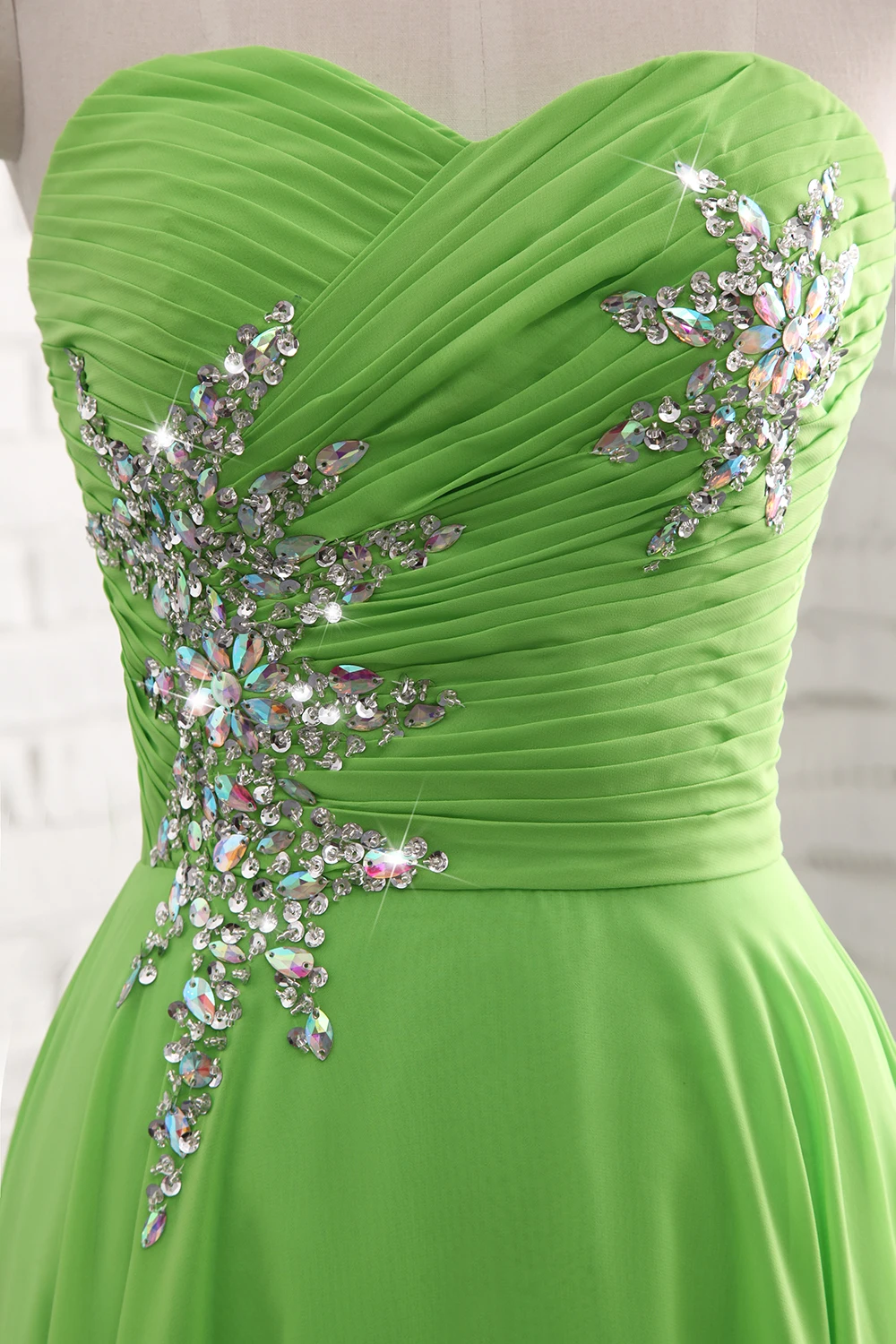 Puby Bridal New Fashion Sleeveless Sweethear Beading Long Bridesmaid Dresses Chiffon Floor-Length Pearls Dress xk017 | Свадьбы и