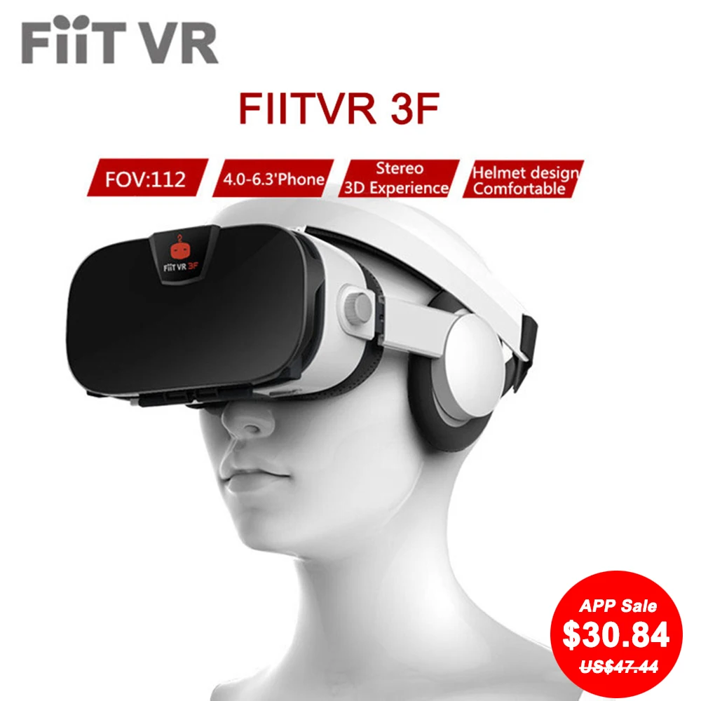 Fiit VR 3F стерео видео 3D очки гарнитура Виртуальная реальность смартфон Google Cardboard