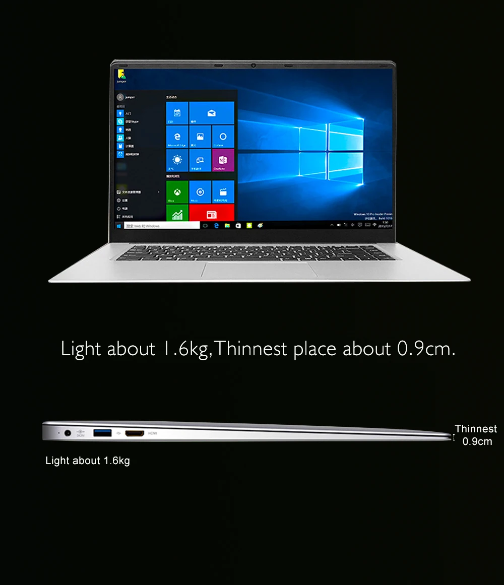 Ультратонкий ноутбук 14,1 дюйма с четырехъядерным процессором Windows 10 Intel Atom Cherry Trail Z8350 с аккумулятором 9000 мАч и оперативной памятью 2 Гб rom 32 Гб WiFi