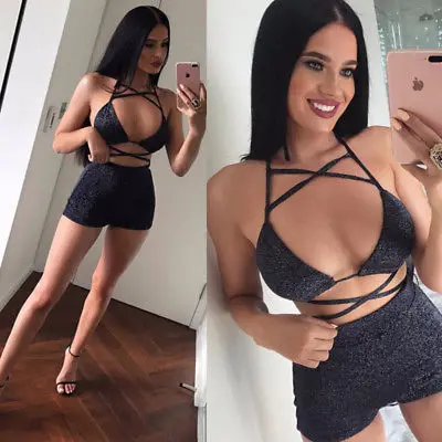 Женский Облегающий комбинезон без рукавов с V образным вырезом облегающий