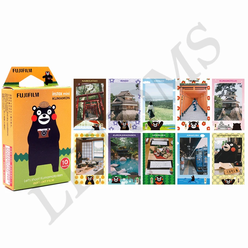Фотобумага Fujifilm Instax Mini KUMAMON kumamoto bear 10 листов мгновенная пленка для камеры 8 7s 25 50s 90