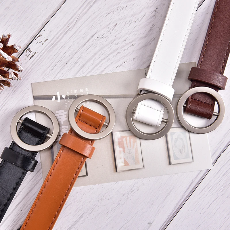 

Simple Casual Trouser Circle Pin Buckles Belt Female Buckle Jeans Belts For Women Fashion Students