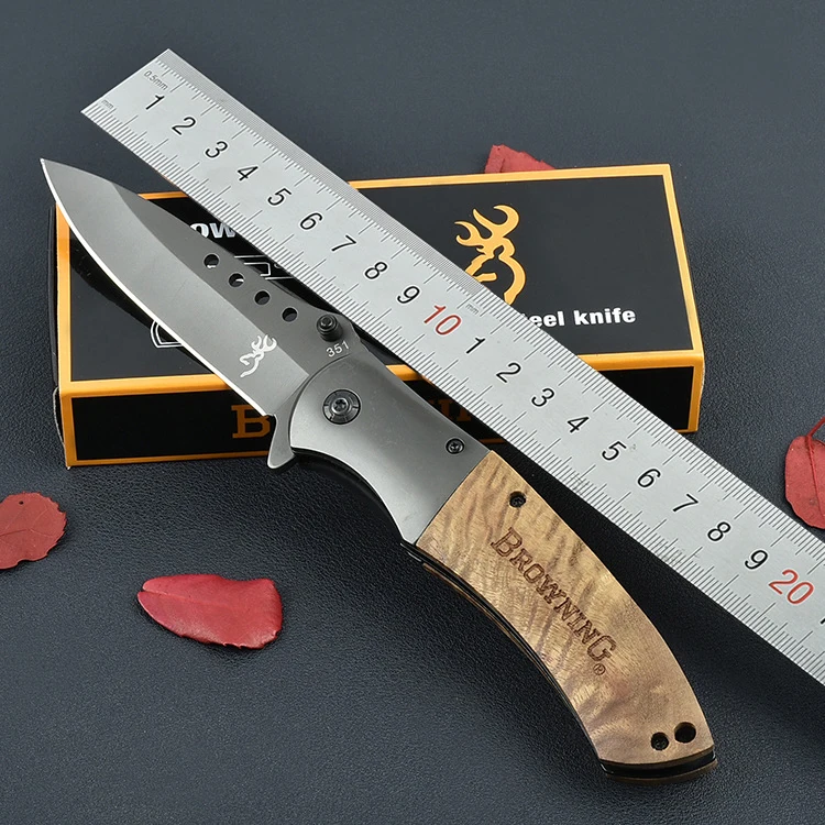 Коричневея Титан Складной Нож Выживания Тактические ножи 420 СТАЛЬ Охота Кемпинг