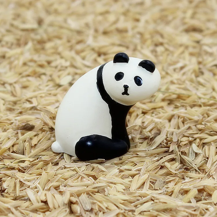 Panda Sitting Миниатюрные фигурки Decole Cat Lucky Cat Panda Penguin, японское животное Zakka, украшение для дома, садовая игрушка из смолы - Цвет: Panda Sitting