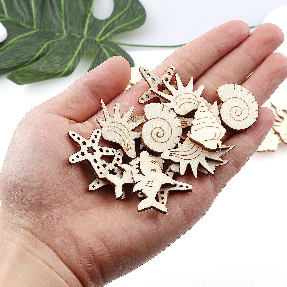 Морские животные смешанные стили DIY деревянные чипы декоративные украшения