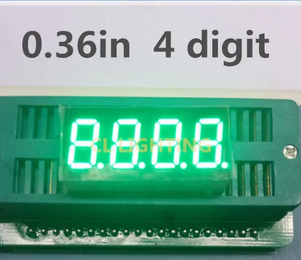 Высококачественный чистый зеленый 0 36 &quot0 дюйма 4 цифры 7 сегментный цифровой