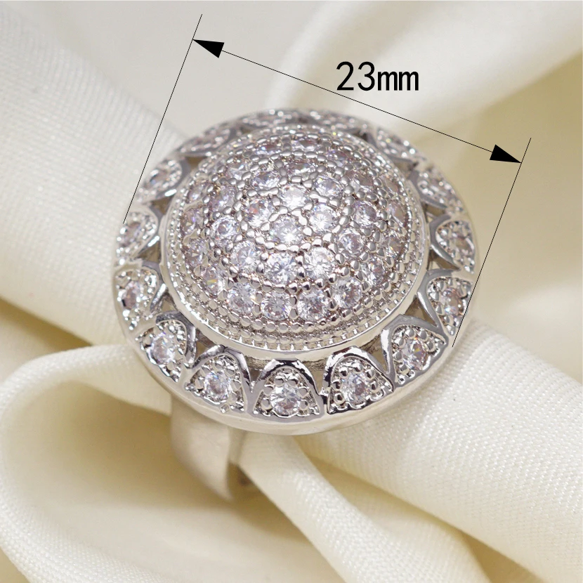 Luxury AAA Cubic Zirconia Micro Pave Rhinestone Rings Flower Ring for Women Ladies Gold Finger Bague Jewelry Gift Dropshipping