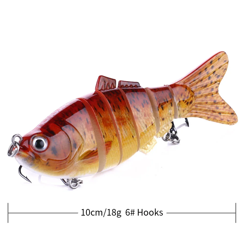 HENGJIA сочлененной рыболовные приманки 6 сегментов жесткий Swimbait воблеры искусственная приманка для рыбалки рыболовные снасти - Цвет: 2